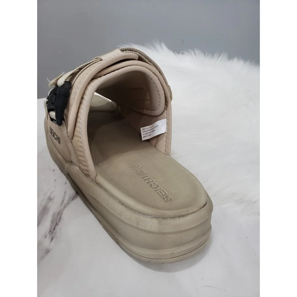 NEW MENS 11 Seichi Yoroi V2 Sandals Tan Slip On Open Toe Platform Slide Eby2911